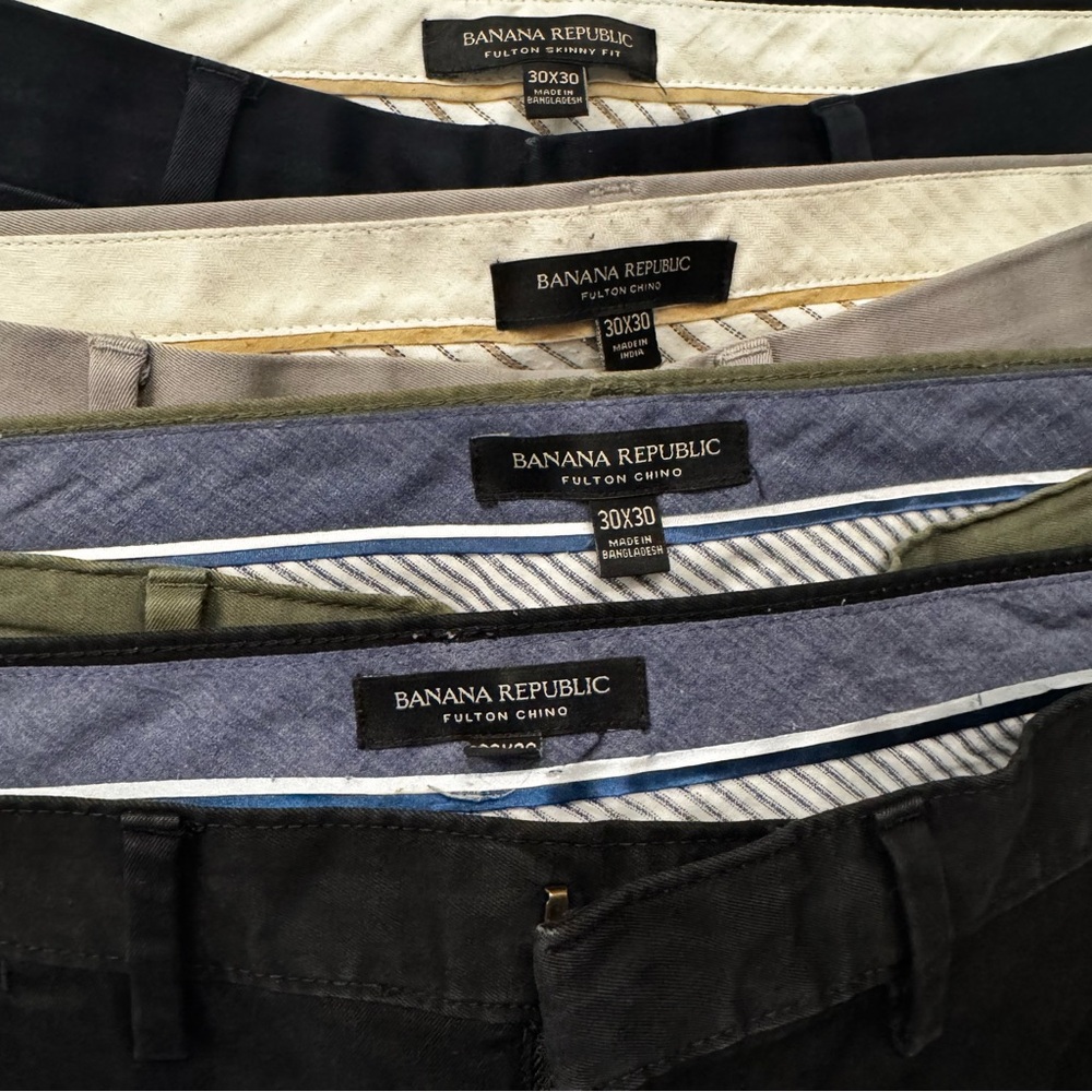 4 Pairs Banana Republic Fulton Chino Pants